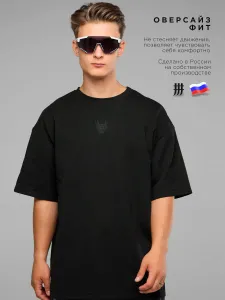 Футболка оверсайз с принтом Дракон аниме черная