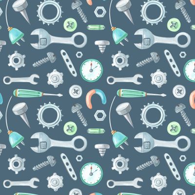 Инструменты и запчасти.Принт для мальчиков.