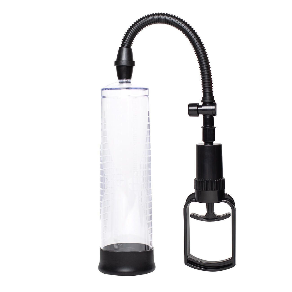 Прозрачная вакуумная помпа для пениса с 3 насадками Intern (Цвет: прозрачный)