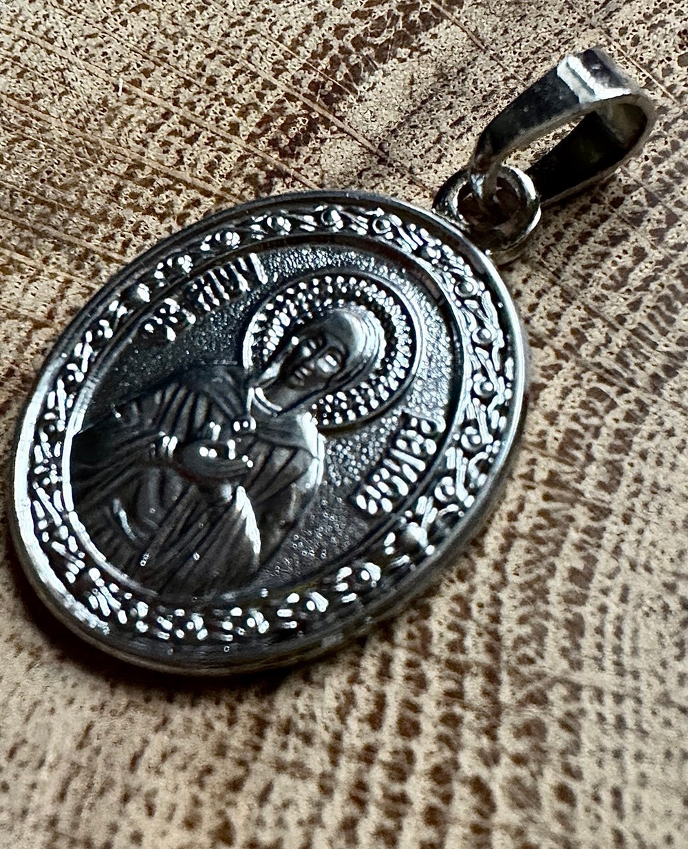 Нательная именная икона святая Раиса (Ираида) с серебрением