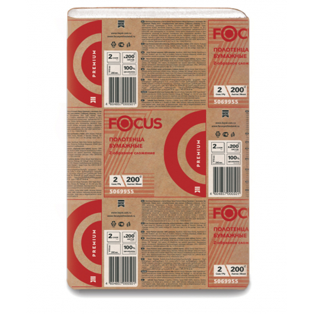 Полотенце 5083803 PREMIUM Z-сл &quot;FOCUS&quot; КРАСНЫЙ (200л)/20уп