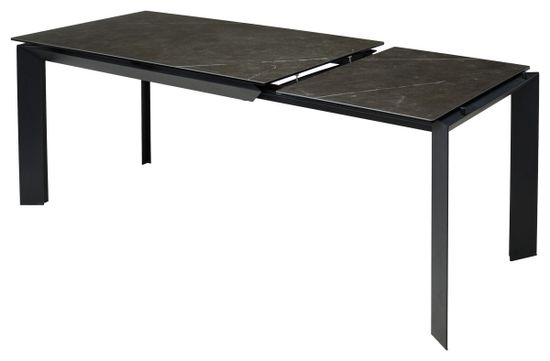 Стол CREMONA 140 KL-116 Черный мрамор матовый, итальянская керамика/ черный каркас