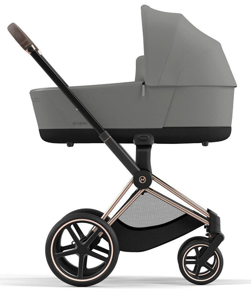 Коляска 3 в 1 Cybex Priam IV Rosegold complete и автокресло Aton S2 i-Size Ocean Blue Mirage Grey