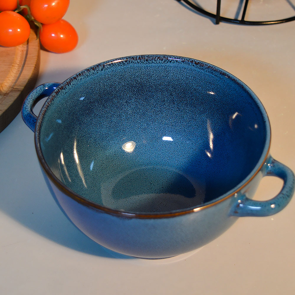 Набор бульонниц 4 предмета 650мл на подставке "Океан