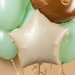 Шар (18''/46 см) Звезда, Кремовый, Сатин, 1 шт.