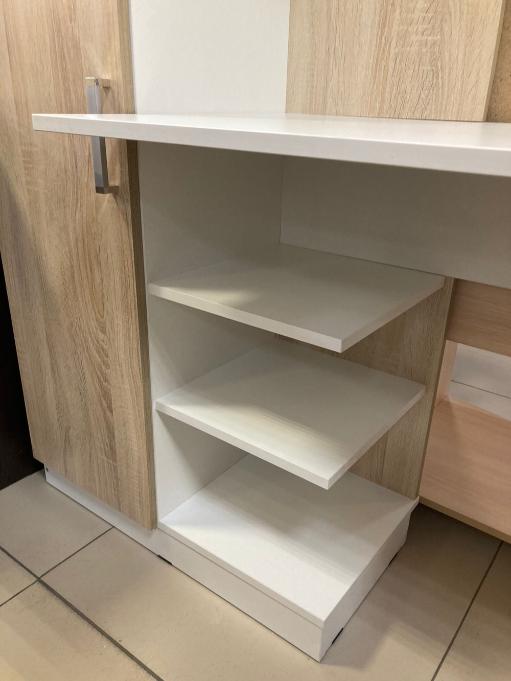 Компьютерный стол Бейсик дуб сонома/белый