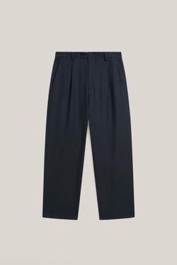 Massimo Dutti Льняные брюки с вытачками - Limited Edition, темно-синий