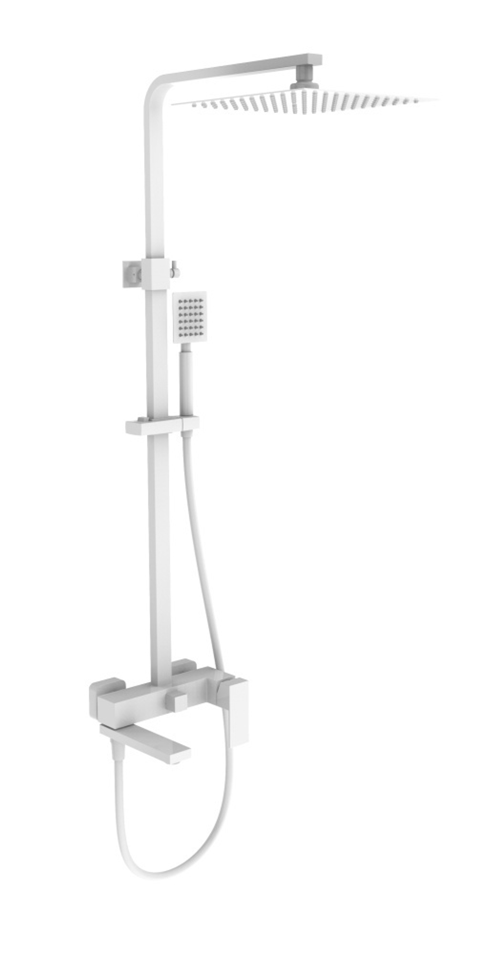 363563-F Душевая система квадрат (НЕРЖ, БЕЛЫЙ) ViEiR (5/1шт)