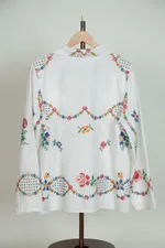Рубашка Soeurs Украшенная Повторяющимся Цветочным Узором / Repeating Flowers Pattern Long Sleeve белая