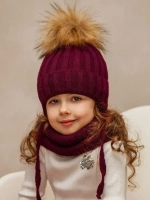 Шапка зимняя для девочки и снуд вязаные