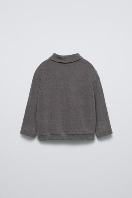 ZARA ТОП SOFT TOUCH С ВЫШИВКОЙ, МЯГКИЙ СЕРЫЙ