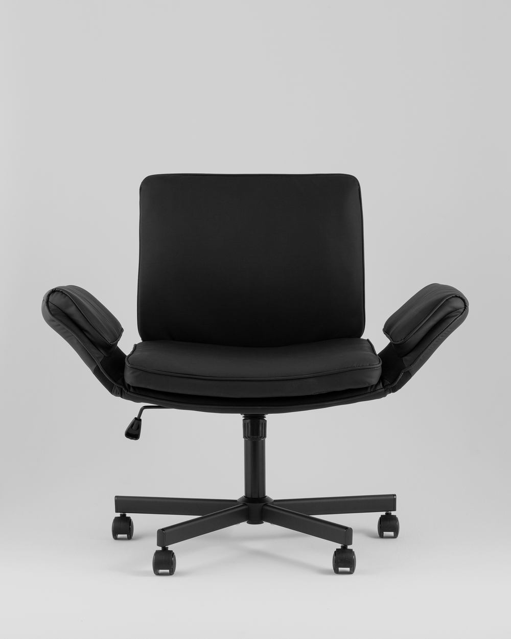 Кресло офисное TopChairs Foldo с откидными подлокотниками черное