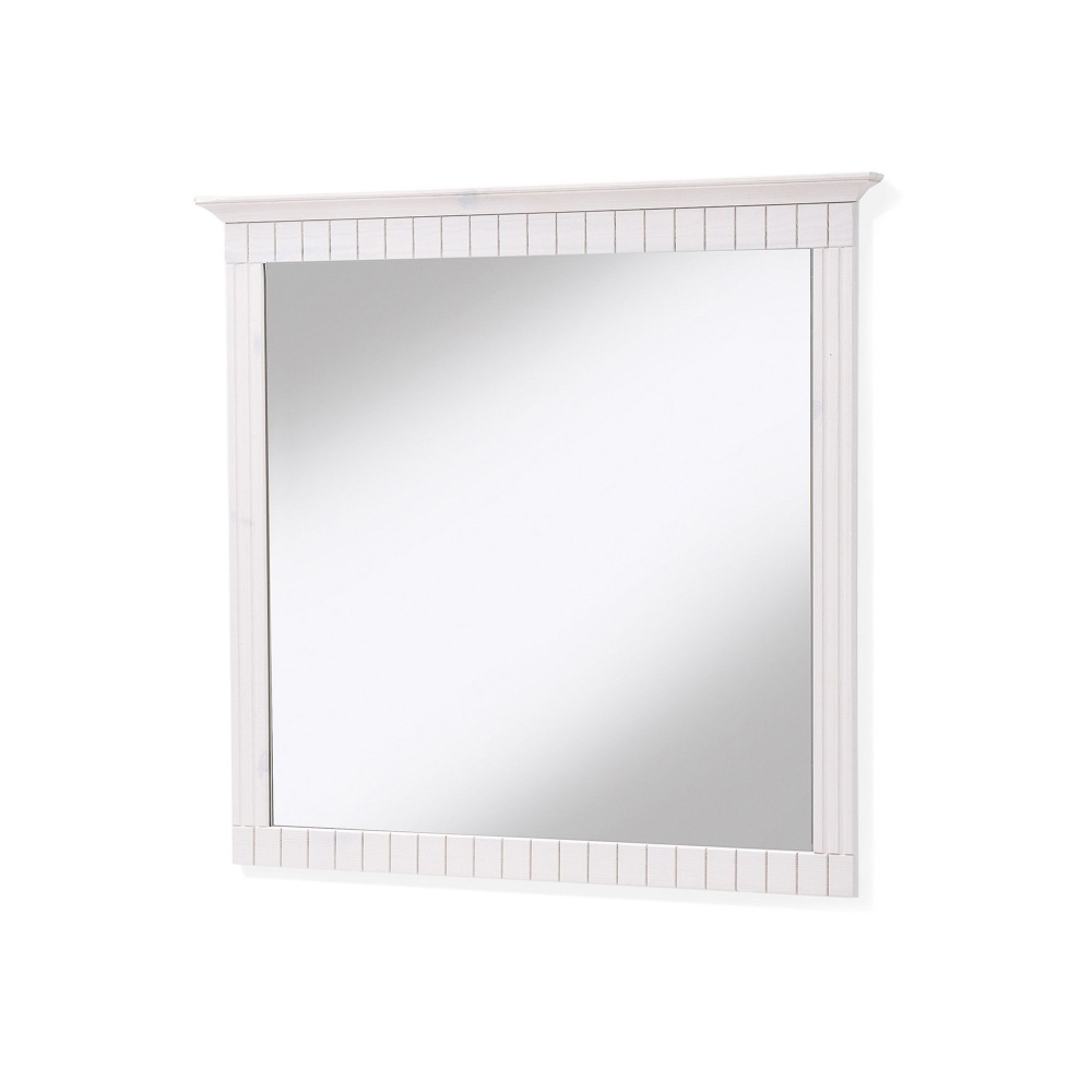 Зеркало настенное, 79х83, Неаполь, квадратное, в раме, в ванную, в прихожую, белое, Dipriz