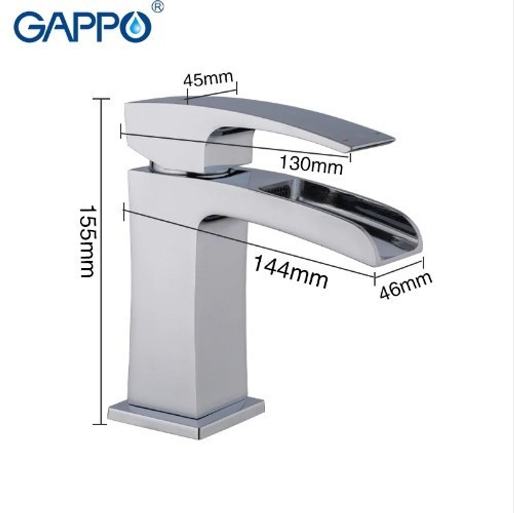Смеситель для раковины GAPPO G1007-30 каскад ХРОМ-БЕЛЫЙ