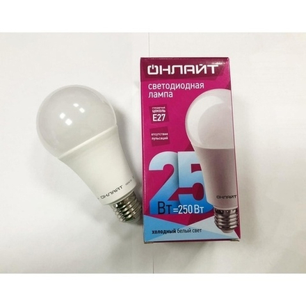 Лампа светодиодная Онлайт 25Вт груша 4000К свет нейтральный белый