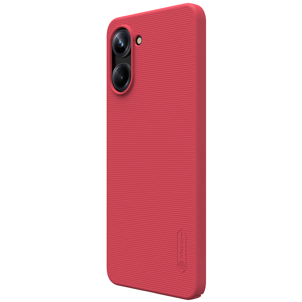 Тонкий жесткий чехол красного цвета от Nillkin серии Super Frosted Shield для Realme 10 Pro 5G