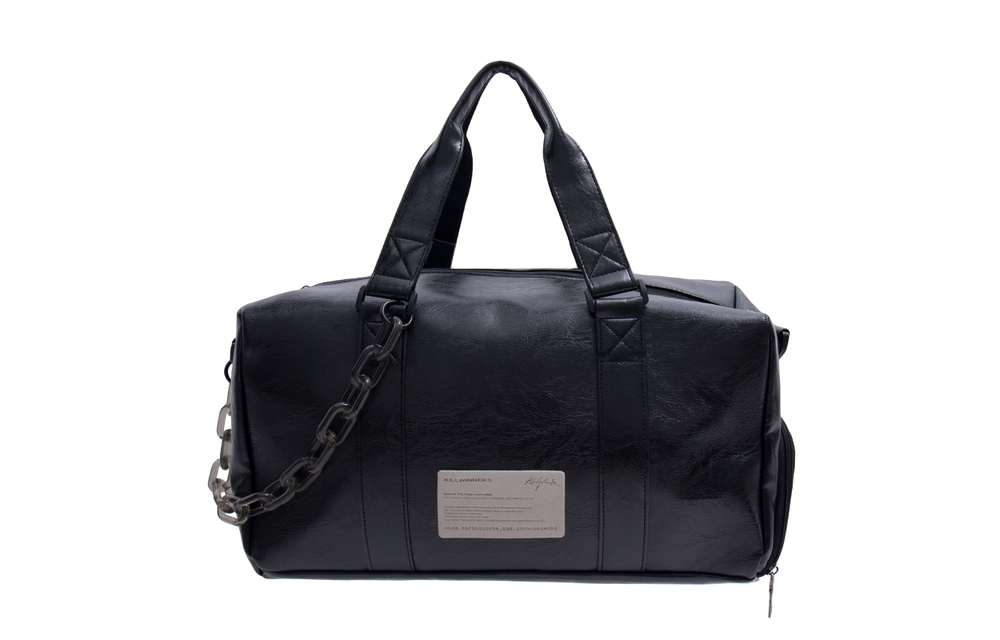 KILLWINNER PVC Leather Bucket Bag, Handbag, Shoulder Bag, Crossbody Bag, Travel Bag Medium Unisex Black