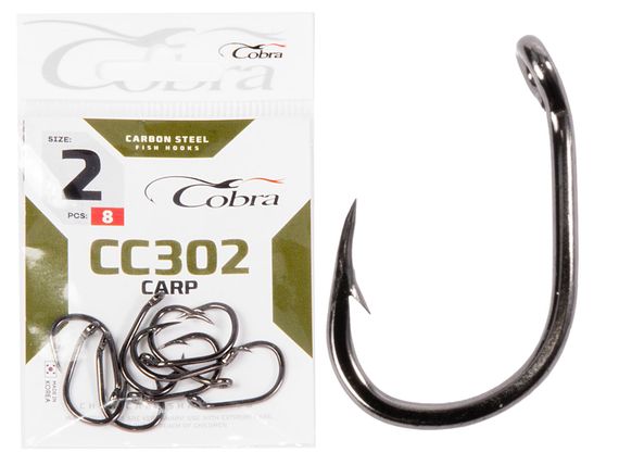Крючки Cobra CARP CC302 №2, 8 шт.