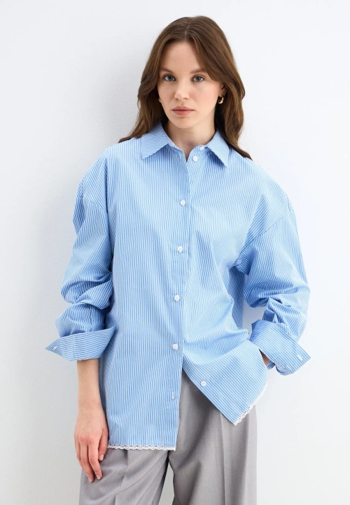 Рубашка boyfriend с кружевом