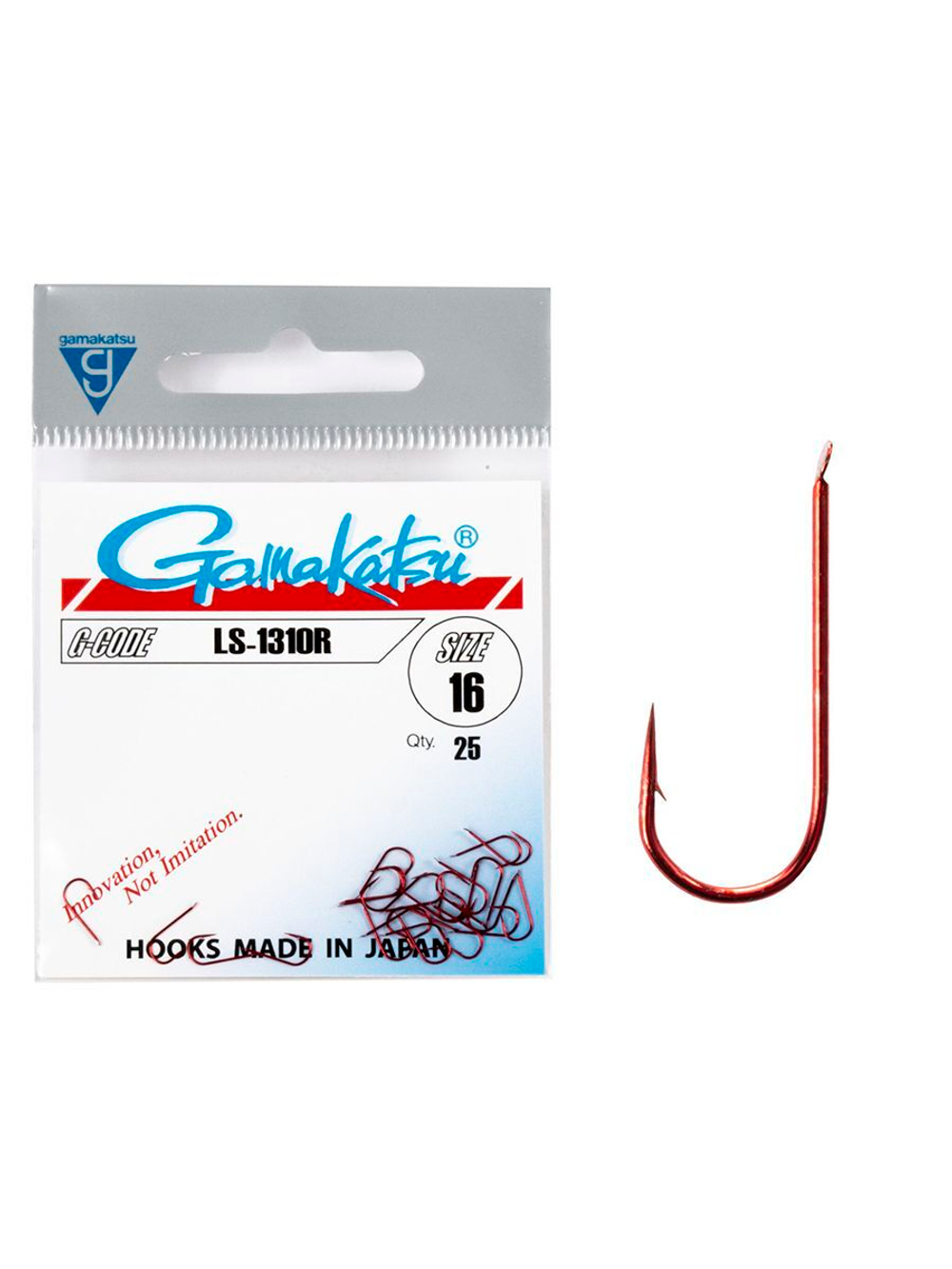 Крючки Gamakatsu LS-1310R HOOKS RED размер 16 (упк.25шт.)