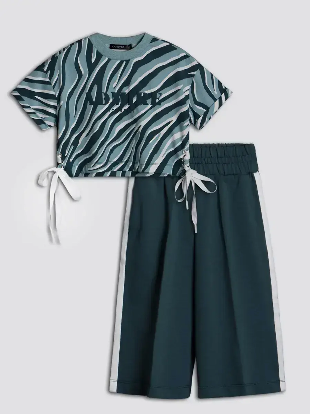 Летний костюм для девочки, футболка и кюлоты