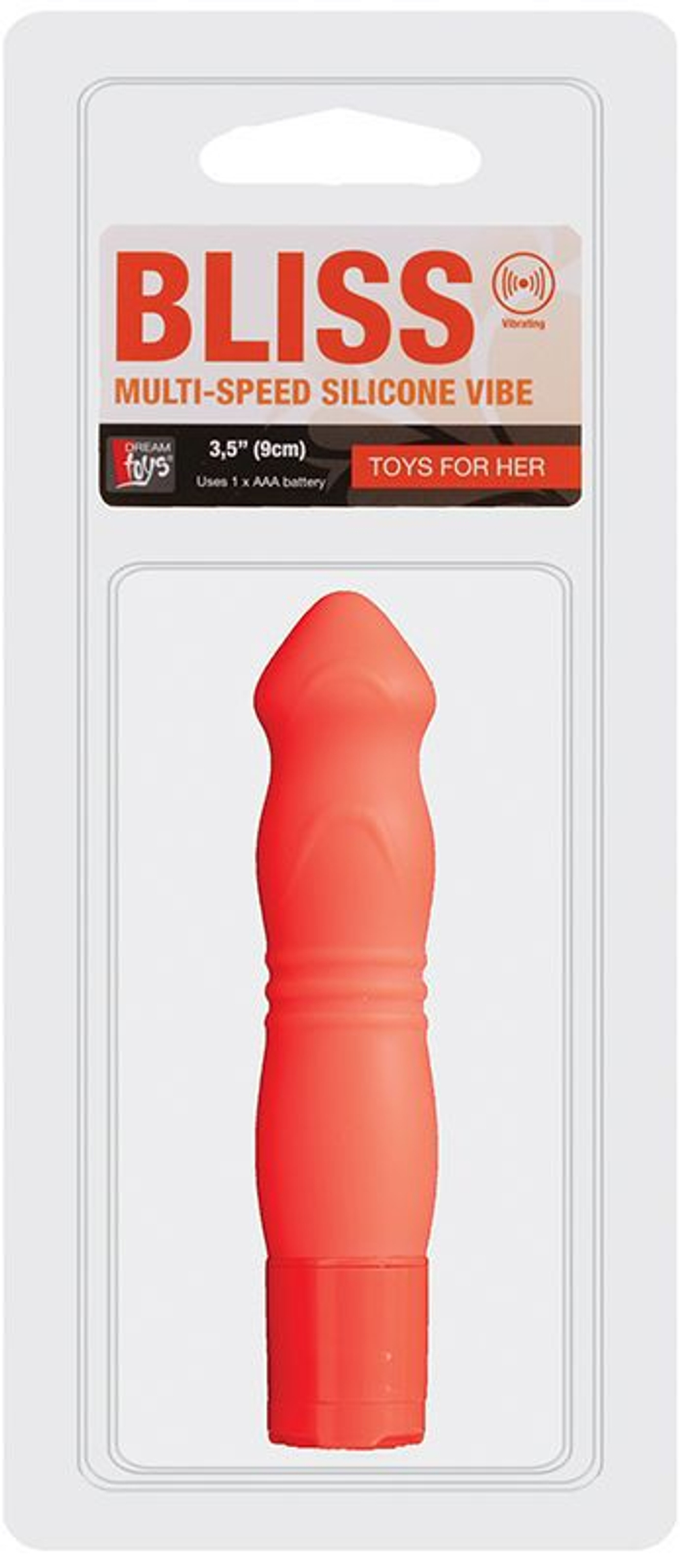 Оранжевый силиконовый вибромассажёр NEON BLISS VIBRATOR - 9 см.