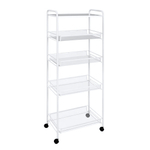 Этажерка "Ладья 35 КС" 4 полки + столешница на колесиках белый
