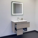 Тумба-умывальник для ванной Comforty Тургояк-75 дуб светлый с раковиной 75E