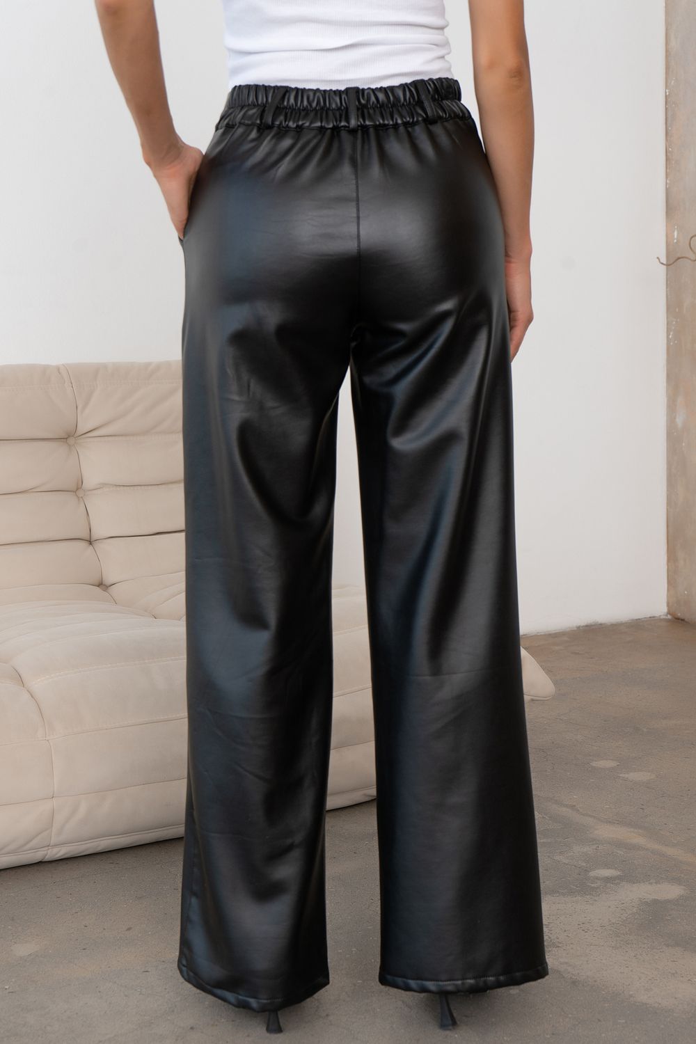 Брюки из эко-кожи (черный)  Бр11-914/3 Nikol