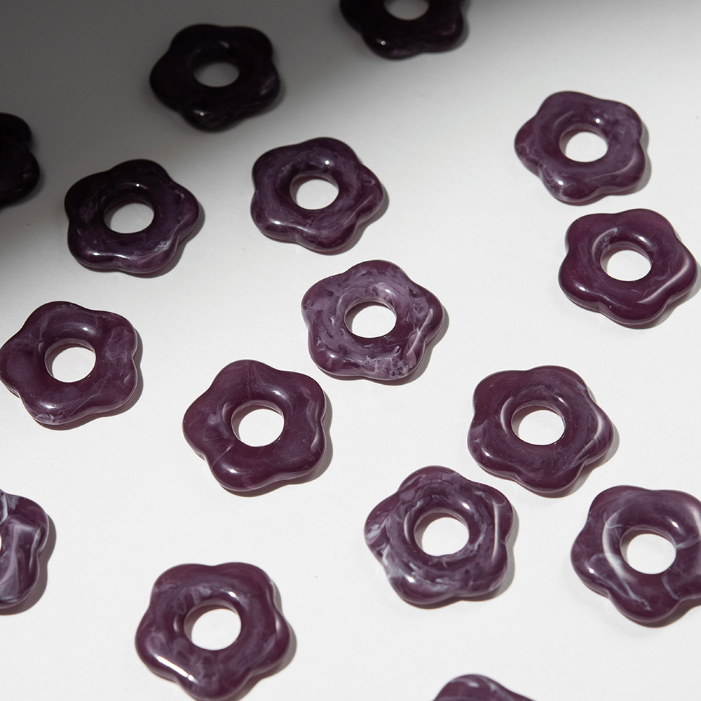 Подвеска "Незабудка", 25мм, фиолетовый акрил