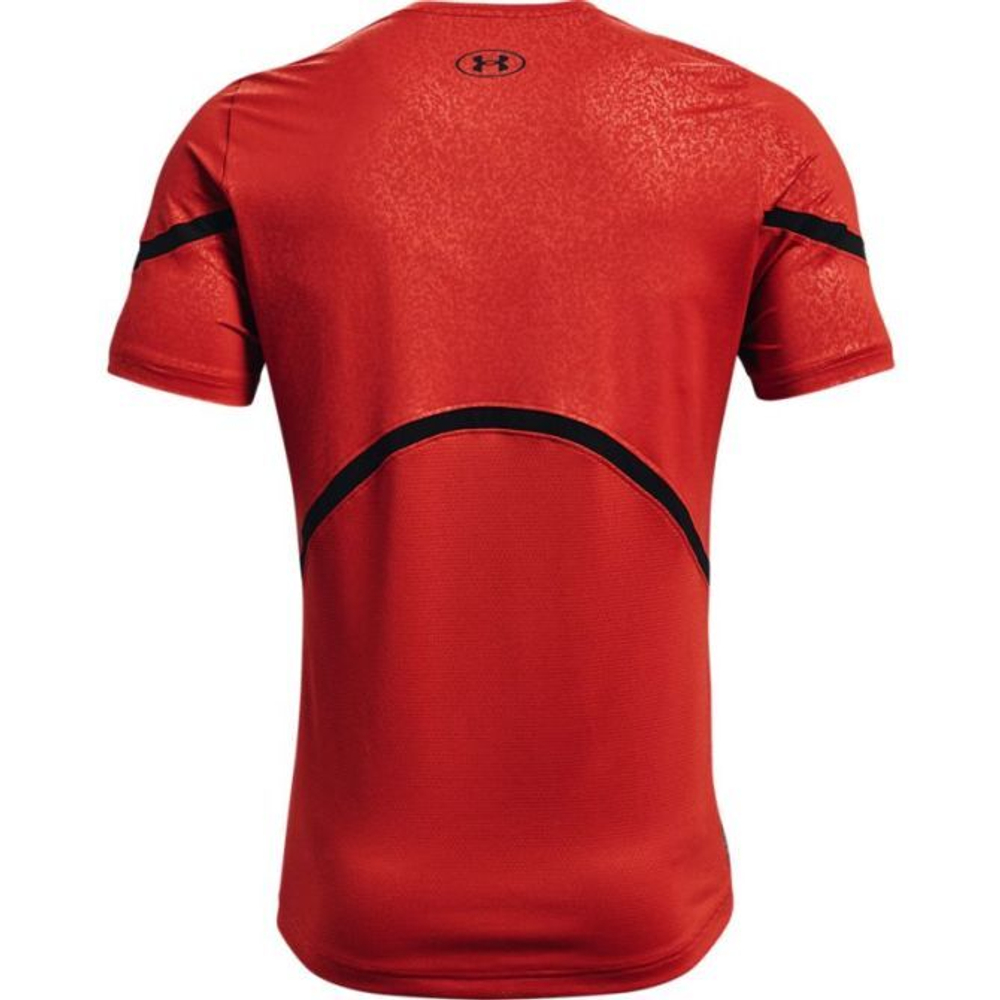Мужская теннисная футболка Under Armour Men's UA RUSH HeatGear 2.0 Emboss Short Sleeve - radiant red/black