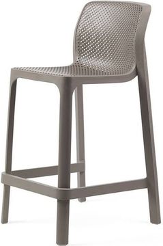 Стул полубарный Net Stool mini пластиковый серый Nardi Италия