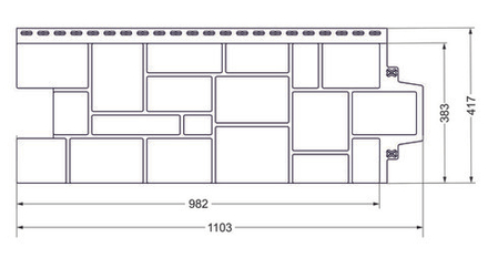 Фасадная панель Grand Line Крупный камень Стандарт Бежевая 0,39м2