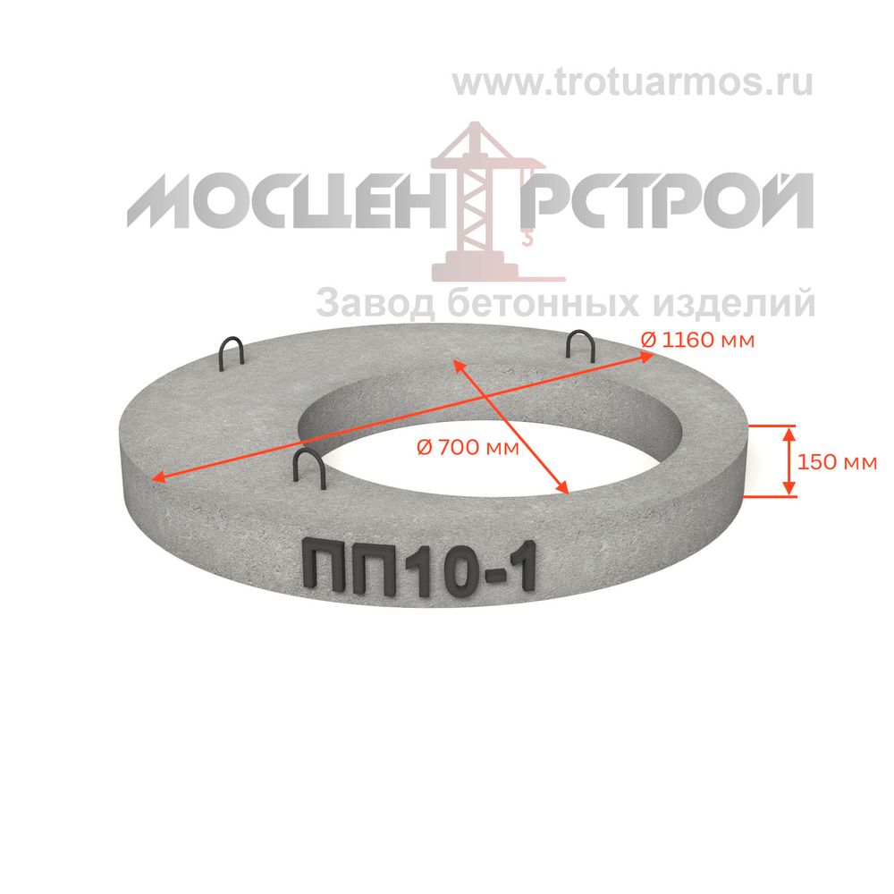 Плита перекрытия колодца ПП10-1