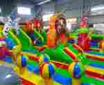 Коммерческий надувной батут "Зверята на радуге" 12*9*2.8 м.