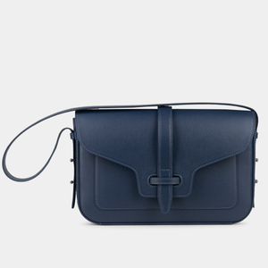 Сумка Universel с двумя плечевыми ремнями из кожи теленка, синего цвета