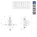 Встраиваемый смеситель для душа на 2 выхода TZAR 341502S