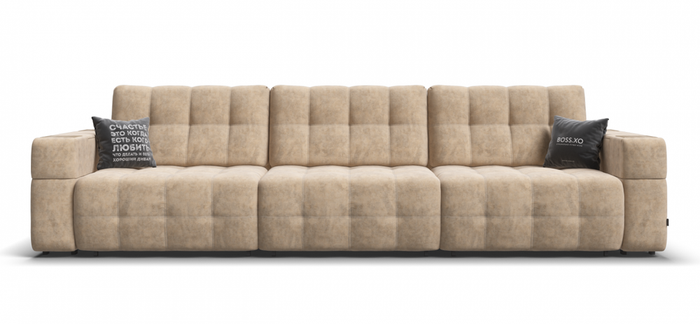 Диван BOSS.XO MAX Велюр Royal шампань / WOOD Snow