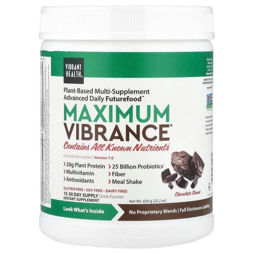 Vibrant Health, Maximum Vibrance, версия 6.1, шоколадный вкус, 721,8 г (25,46 унции)