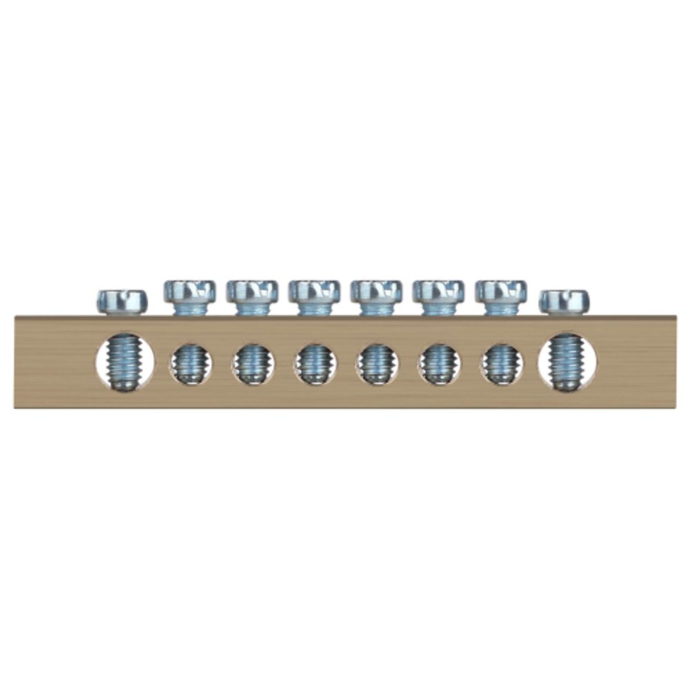 Шина ЭРА NO-122-21 PEN земля-ноль 8х12мм 8/2 латунная крепеж по краям