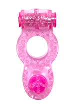 Эрекционное кольцо на член и мошонку с вибрацией Ringer Pink (Цвет: розовый)