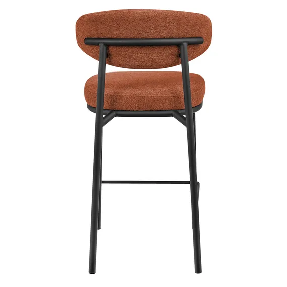 Полубарный стул Arvo 65 см, терракотовый шенилл с черными ножками
