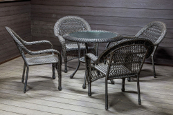 Садовый комплект из искусственного ротанга Мэдисон НЬЮ (Medison NEW) стол круглый D90 + 4 кресла без подушек