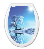Сиденье для унитаза "Универсал Декор" Белое дерево Европласт