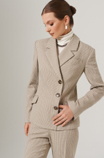 1894 Жакет женский (бежево-оливковый клетка)
