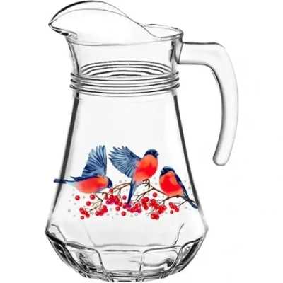 Кувшин стеклянный 1150мл «Снегири» D43614/01