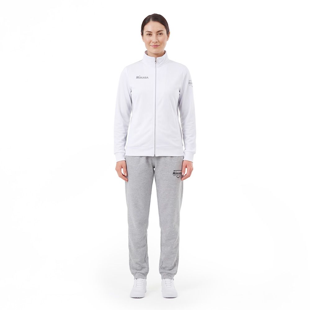 Костюм спортивный MIKASA MT537/530-022-L, р.L, 70% хлопок, 30% полиэстер, бело-серый