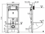 Унитаз подвесной WeltWasser AMBERG 506 + MERZBACH 043 GL-BL + AMBERG RD-BL черный глянцевый, безободковый, с крышкой микролифт, слив-торнадо, с инсталляцией и черной кнопкой