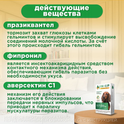 Комплексные капли от блох, клещей и гельминтов для собак до 10кг IN-UP Complex (ИН-АП) Празиквантел/Фипронил/Аверсектин С1