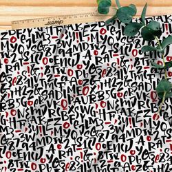 Ткань шифон английские буквы